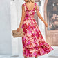 Floral Tie-Shoulder Frill Trim Smocked Dress