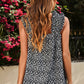 Ditsy Floral Ruffled Square Neck Sleeveless Tank