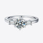 1 Carat Moissanite 925 Sterling Silver Three Stone Ring