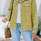 Distressed Raw Hem Denim Jacket