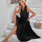 Tie Neck Frill Trim Sleeveless Dress