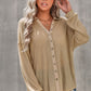 Button Front Dropped Shoulder Knit Shirt