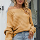 Dolman Sleeve Openwork Sweater