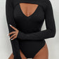Mock Neck Cutout Long Sleeve Bodysuit