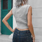 Cable-Knit Deep V Cropped Knit Vest