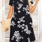 Crisscross Round Neck Short Sleeves Mini Dress