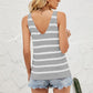 Striped V-Neck Knit Tank