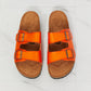 MMShoes Feeling Alive Double Banded Slide Sandals in Orange