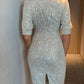 Sequin Surplice Slit Mini Dress