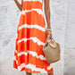 Contrast V-Neck Spaghetti Strap Midi Dress