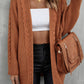 Warm Fall Mixed Knit Open Front Longline Cardigan