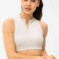 Full Size Cropped Cutout Back Zipper Front Active Tank Top