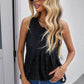 Lace Sleeveless Round Neck Top