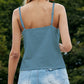 Buttoned V-Neck Spaghetti Strap Cami