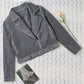 Belted Zip-Up Corduroy Jacket
