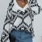 Geometric Print Chunky Knit Sweater