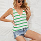 Striped V-Neck Knit Tank