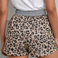 Leopard Print Drawstring Waist Shorts with Pockets