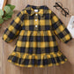 Girls Plaid Ruffled Shirt Dress