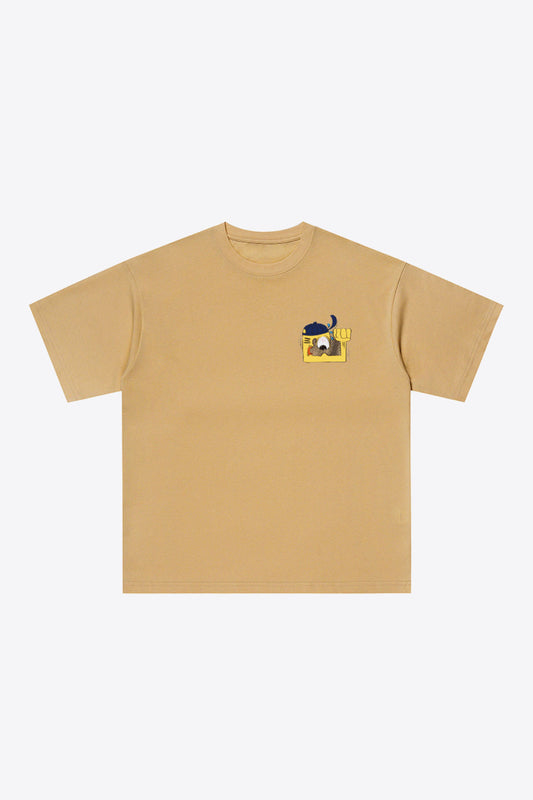 Graphic Dropped Cotton Tee Shirt