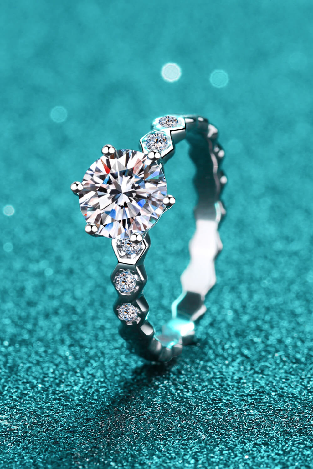 1 Carat Moissanite Six-Prong Ring