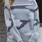 Camouflage Destroyed Hem Sweater