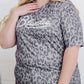 Plus Size Leopard Letter Graphic Tee Shirt