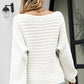 Dolman Sleeve Openwork Sweater