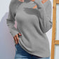 Cutout Ribbed Trim Tunic Sweater