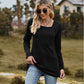 Full Size Ribbed Square Neck Long Sleeve T-Shirt