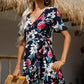 Floral Tied Flounce Sleeve Surplice Dress