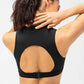 Full Size Cropped Cutout Back Zipper Front Active Tank Top