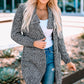 Heathered Open Front Longline Cardigan with Pockets