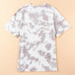 Tie-Dye Round Neck Short Sleeve Tunic Tee