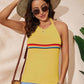 Rainbow Stripe Halter Neck Knit Tank
