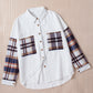 Color Block Corduroy Dropped Shoulder Jacket