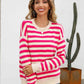 Striped Drop Shoulder Knit Top