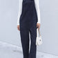 Button Detail Corduroy Overalls with Side Pockets