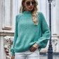 Openwork Chunky Knit Lantern Sleeve Sweater