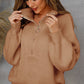 Half-Zip Lantern Sleeve Sweater