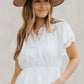 Lace Trim V-Neck Tied Peplum Blouse