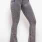 Zip Detail Flare Long Jeans