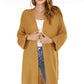 Open Front Slit Exposed Seam Cardigan