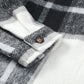 Plaid Button Front Brushed Hooded Jacket