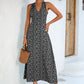 Printed Open Back Sleeveless Maxi Dress