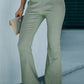 Seam Detail Elastic Waist Flare Pants