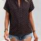Printed Notched Neck Short Sleeve Top