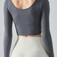 Halter Neck Long Sleeve Cropped Sports Top