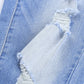 Button Front Frayed Ankle Skinny Jeans