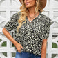 Floral Smocked Ruffle Shoulder Tie Neck Top